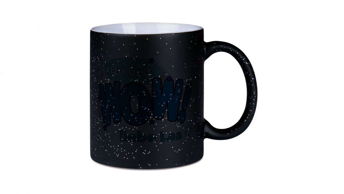 Keramiktasse Farbwechsel Glitzer