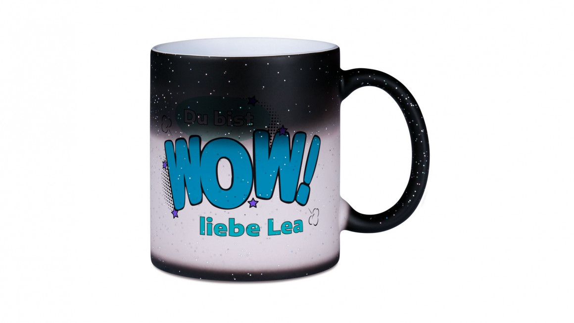 Keramiktasse Farbwechsel Glitzer