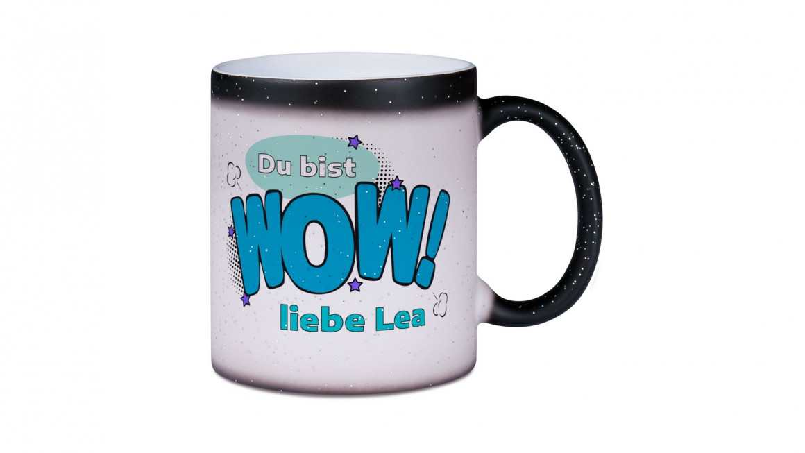 Keramiktasse Farbwechsel Glitzer