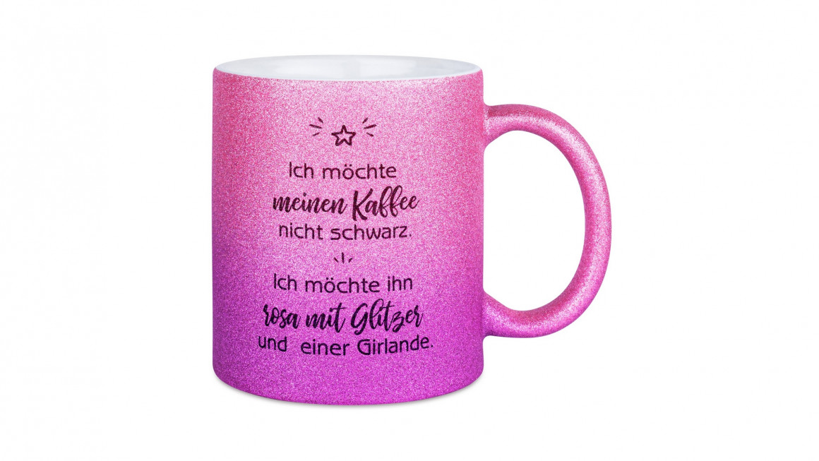 Keramiktasse Glitzer mit Farbverlauf